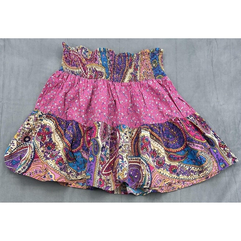 Fire Los Angeles Convertible Skirt Womens Medium Paisley Floral Boho Tube Top